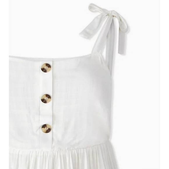 NWT Torrid Ivory Textured Button Shirred Hem Skater Dress 2X 18 - Picture 4 of 13